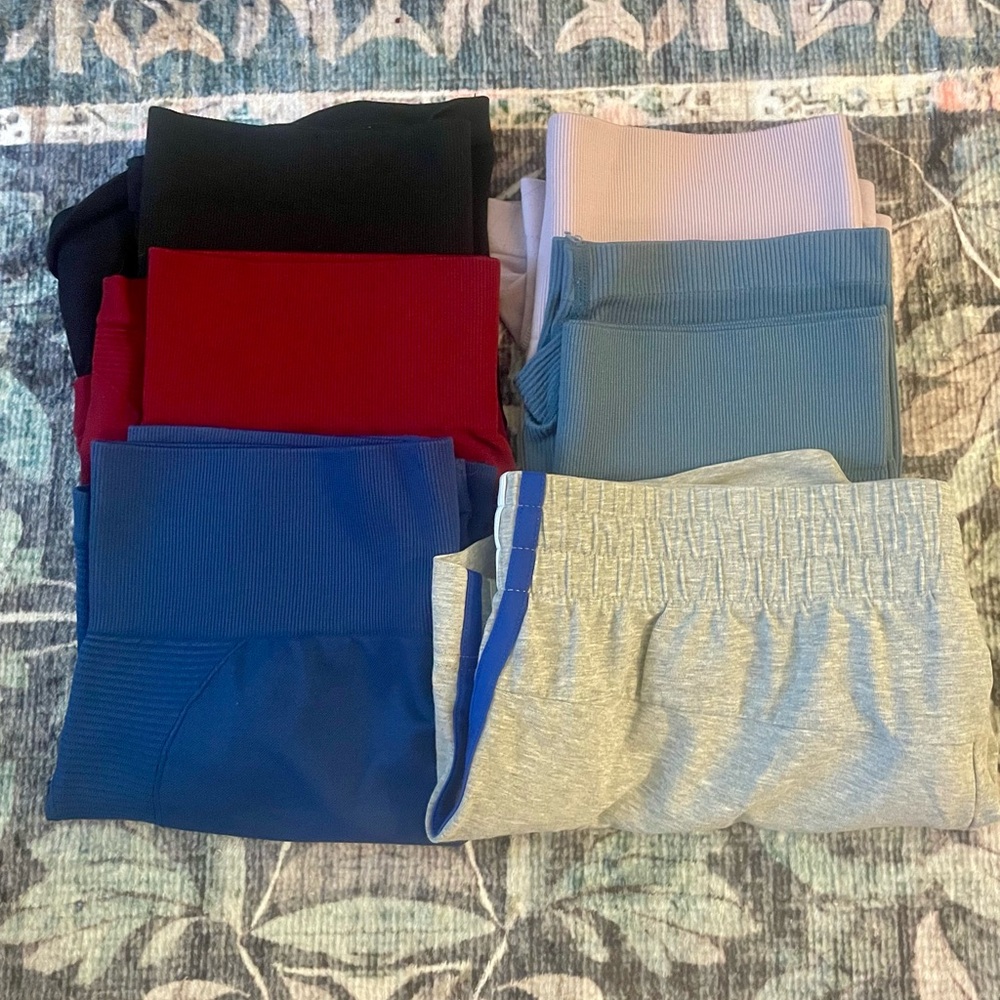 Clothing Lot | 6 pair Women's Athletic Shorts - Black, Red, Blue, Gray